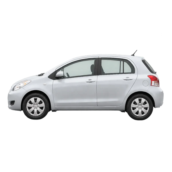シルバーの2006 Toyota Vitz(側面(左向き)ビュー)