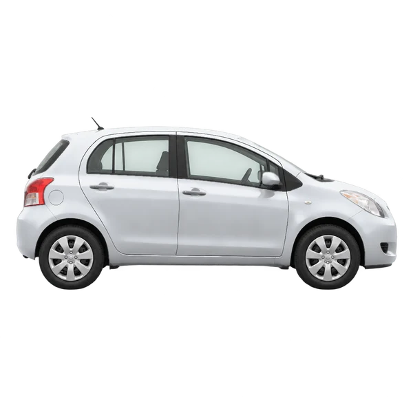 シルバーの2006 Toyota Vitz(側面(右向き)ビュー)