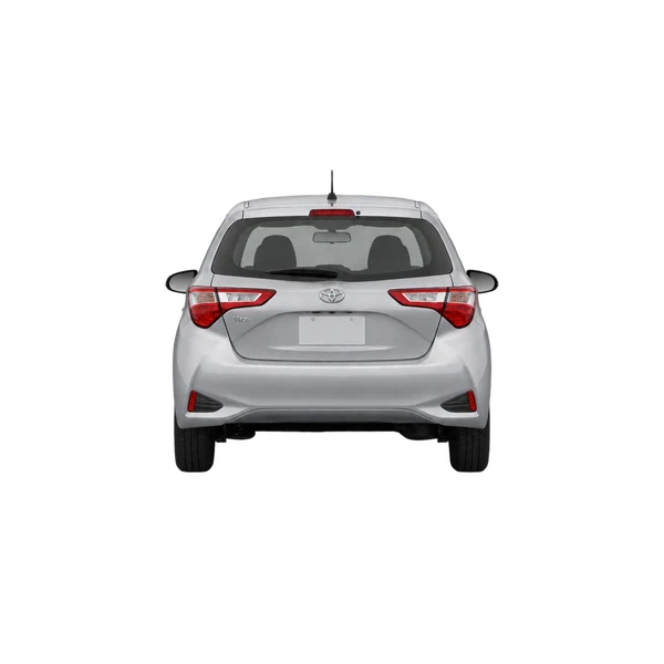 Toyota Vitz 2020 باللون فضي، منظر من الخلف