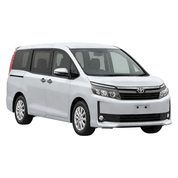 2021 Toyota Voxy in Silber, Ansicht: Dreiviertelansicht vorne (nach rechts)