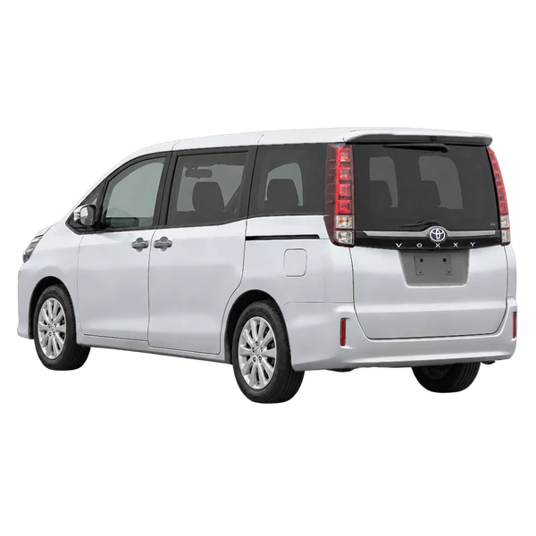 2021 Toyota Voxy in Silber, Ansicht: Dreiviertelansicht von hinten (nach links gerichtet)