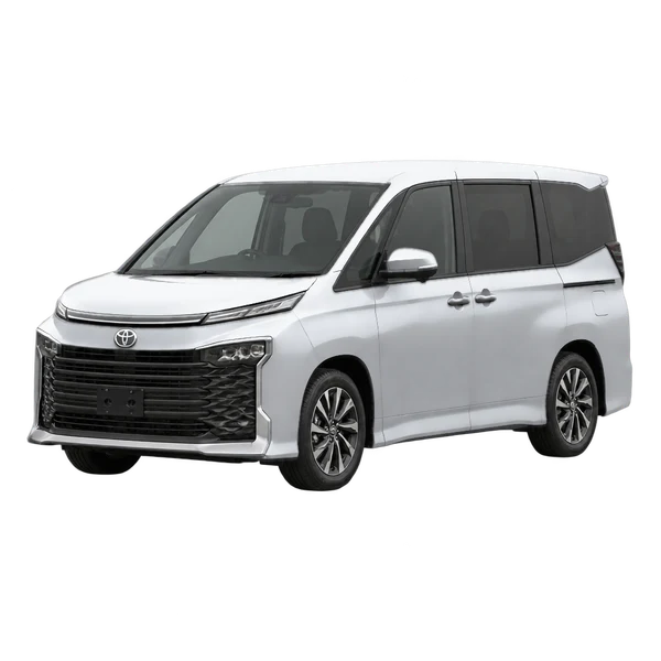 Toyota Voxy 2025 argent, vue trois-quarts avant (orienté vers la gauche)