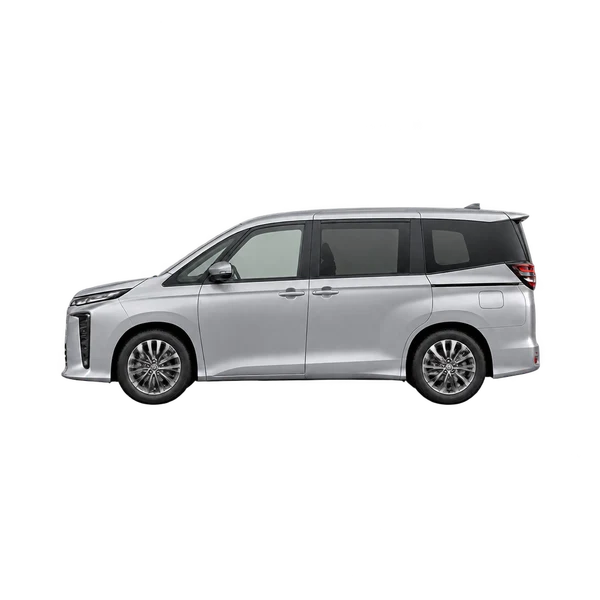 Toyota Voxy 2025 argent, vue côté (vers la gauche)