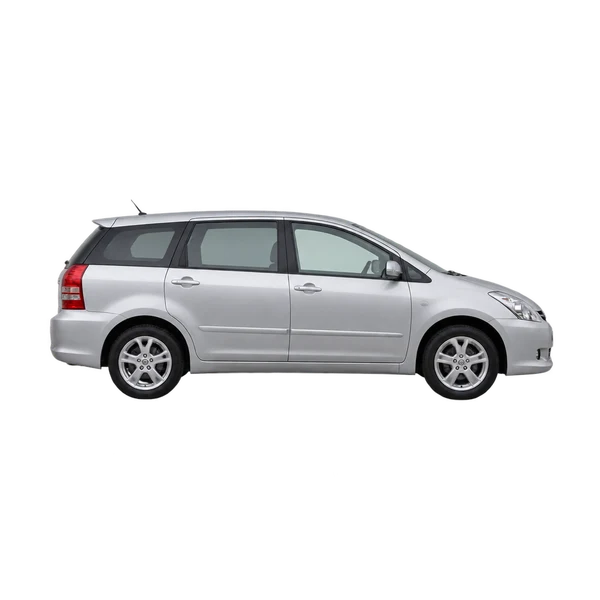 シルバーの2005 Toyota Wish（側面（右向き）ビュー）