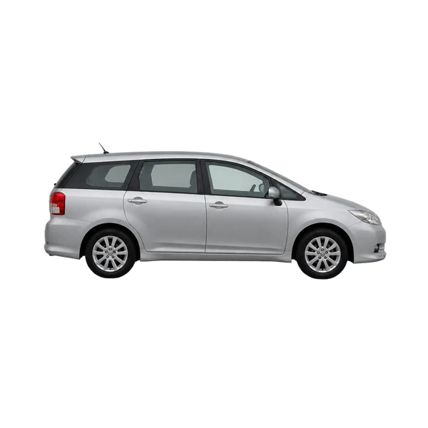 シルバーの2010 Toyota Wish（側面（右向き）ビュー）