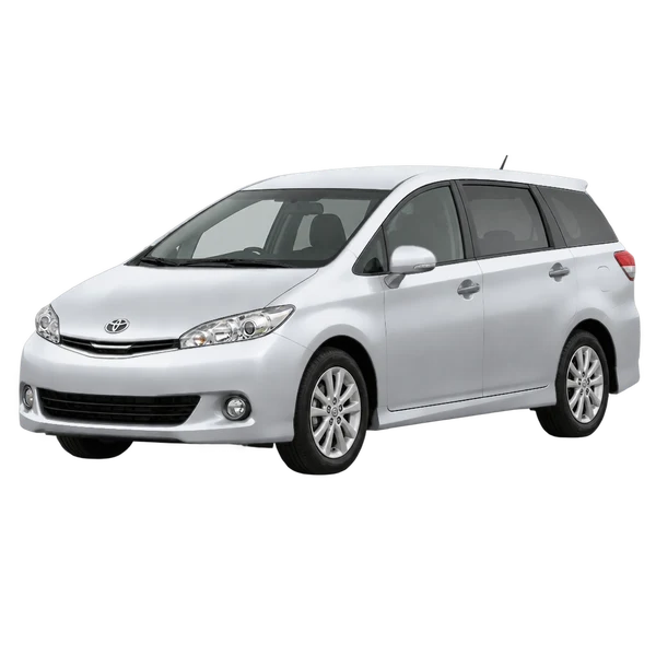 Toyota Wish 2012 prata, vista dianteira em três quartos (voltada para a esquerda)