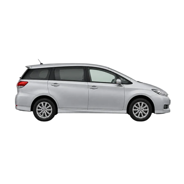 Toyota Wish 2015 en plateado, vista lateral (hacia la derecha)