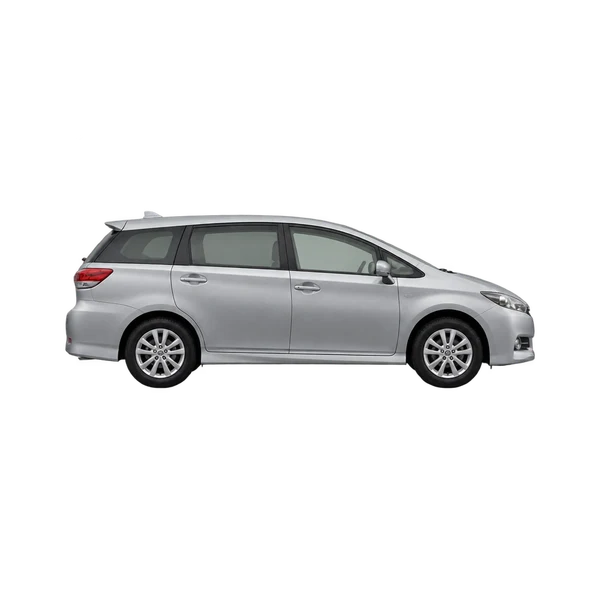 Toyota Wish 2020 en plateado, vista lateral (hacia la derecha)