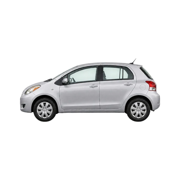 2005 Toyota Yaris in Silber, Ansicht: Seite (nach links gerichtet)