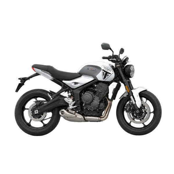 Triumph Trident 660 - Triple Tribute 2024 en plateado, vista lateral (mirando a la izquierda)