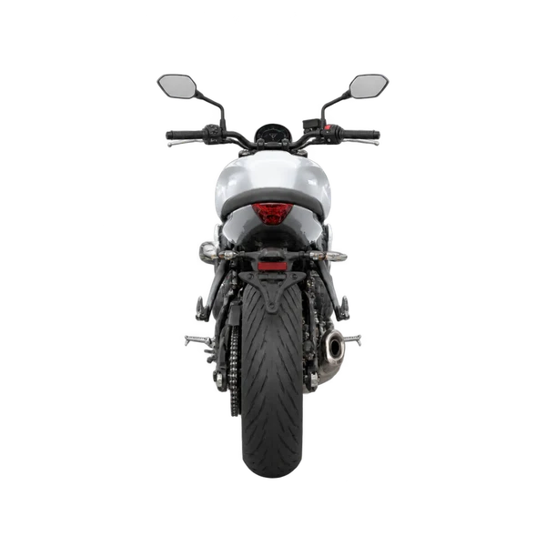 Triumph Trident 660 2025 باللون فضي، منظر من الخلف