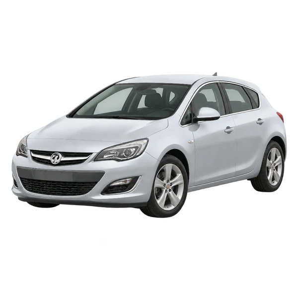 2015 Vauxhall Astra in Silber, Ansicht: Dreiviertelansicht vorne (nach links gerichtet)