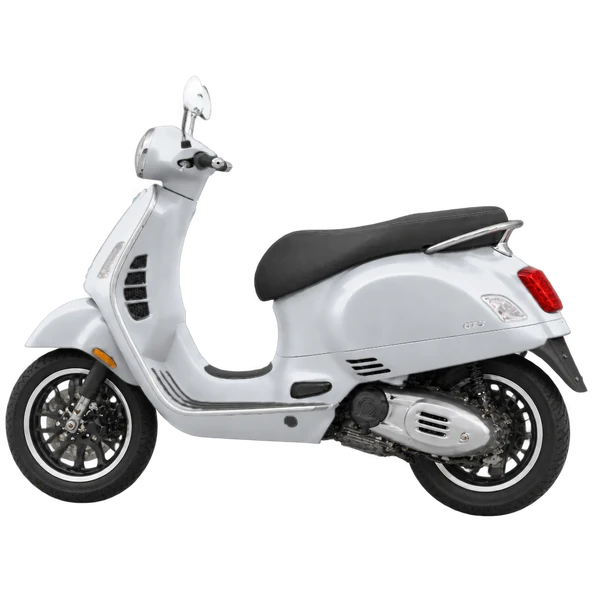 シルバーの2026 Vespa GTS(側面(左向き)ビュー)
