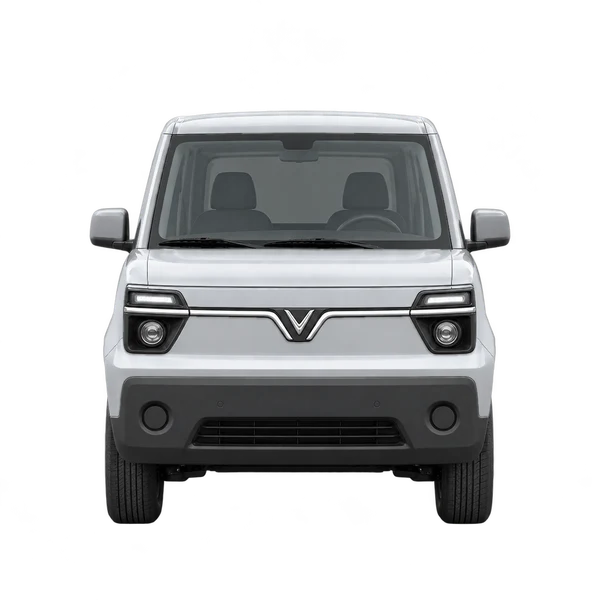 VinFast EC Van 2025 prata, vista frente