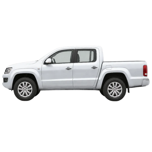 Volkswagen Amarok 2017 en plateado, vista lateral (mirando a la izquierda)