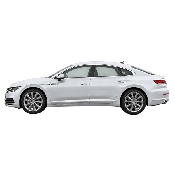 Volkswagen Arteon 2020 en plateado, vista lateral (mirando a la izquierda)