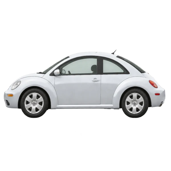 Volkswagen Beetle 2004 prata, vista lateral (voltada para a esquerda)