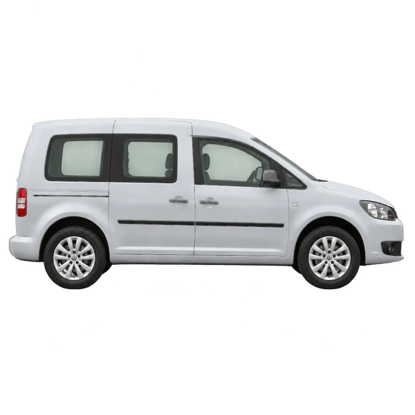 Volkswagen Caddy 2013 en plateado, vista lateral (hacia la derecha)