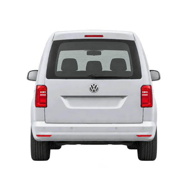 Volkswagen Caddy 2017 en plateado, vista trasera
