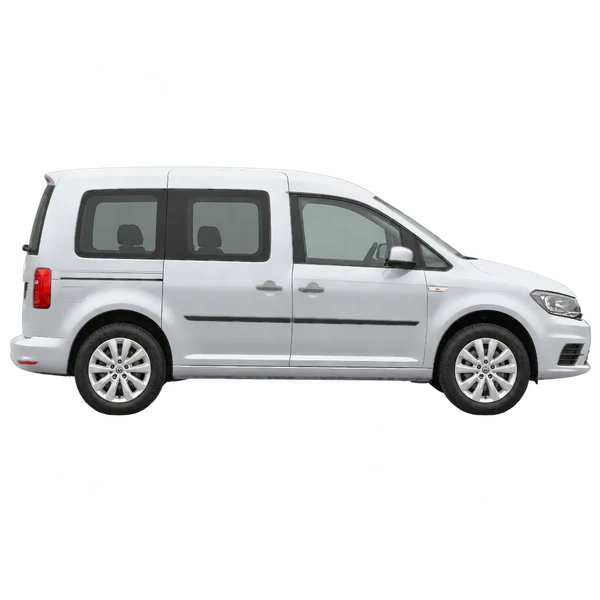 シルバーの2018 Volkswagen Caddy（側面（右向き）ビュー）