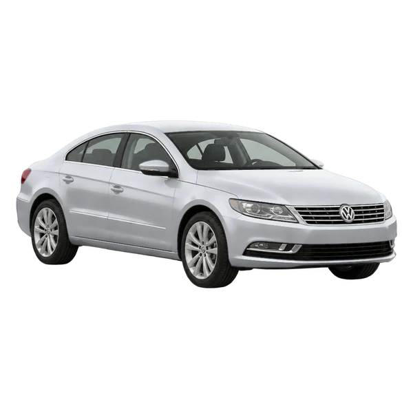 Volkswagen CC 2016 باللون فضي، منظر منظر أمامي بزاوية ثلاثة أرباع (متجه لليسار)