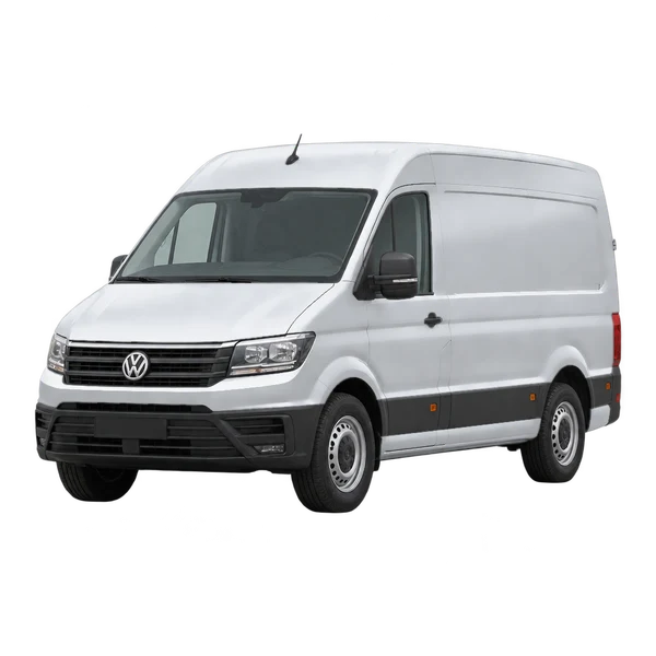 2021 Volkswagen Crafter in Silber, Ansicht: Dreiviertelansicht vorne (nach links gerichtet)