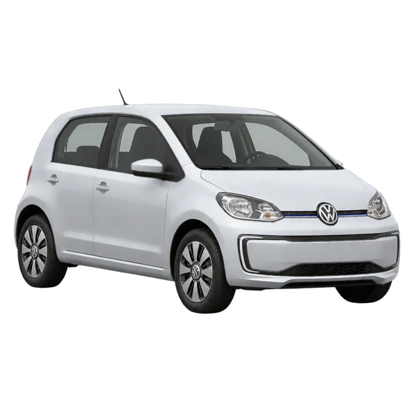 2020 Volkswagen E-UP in Silber, Ansicht: Dreiviertelansicht vorne (nach links gerichtet)