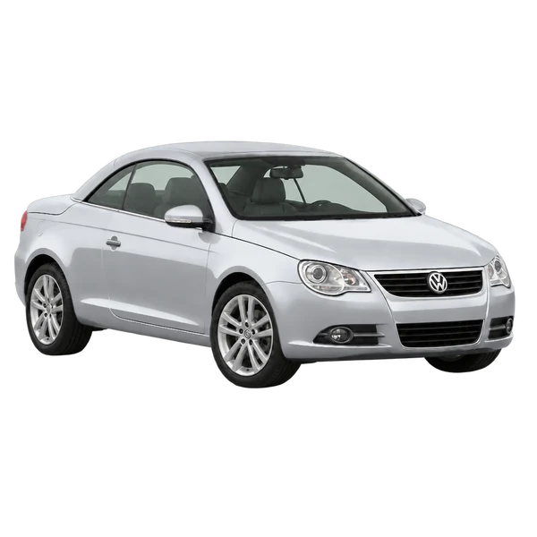 Volkswagen Eos 2011 prata, vista três quartos dianteiro (voltado para a direita)