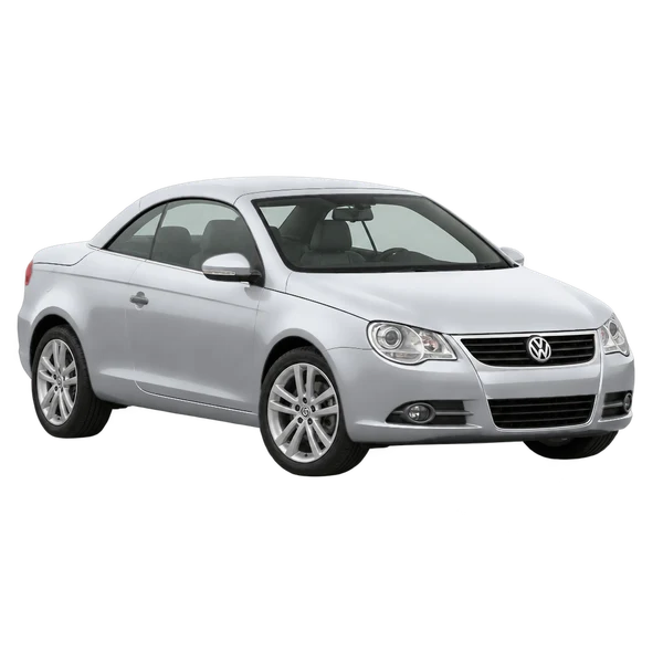 Volkswagen Eos 2012 باللون فضي، منظر منظر أمامي بزاوية ثلاثة أرباع (متجه لليسار)