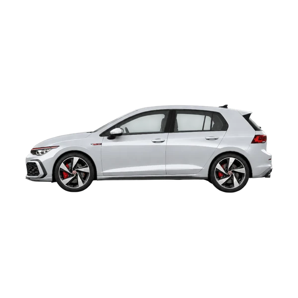 silver 2027 Volkswagen Golf GTI side (facing left) view