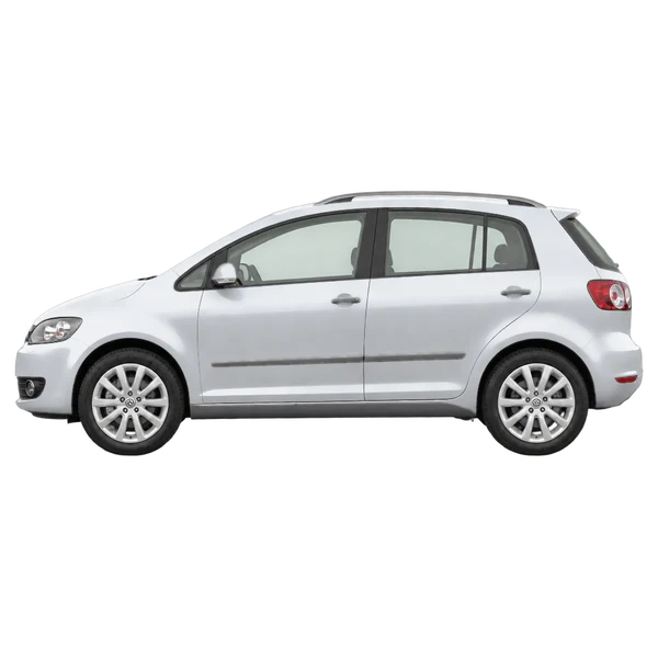 シルバーの2010 Volkswagen Golf Plus(側面(右向き)ビュー)