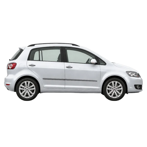 Volkswagen Golf Plus 2012 باللون فضي، منظر منظر جانبي (باتجاه اليمين)