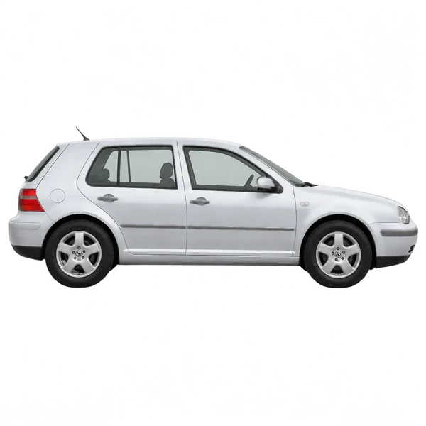 シルバーの1999 Volkswagen Golf（側面（右向き）ビュー）