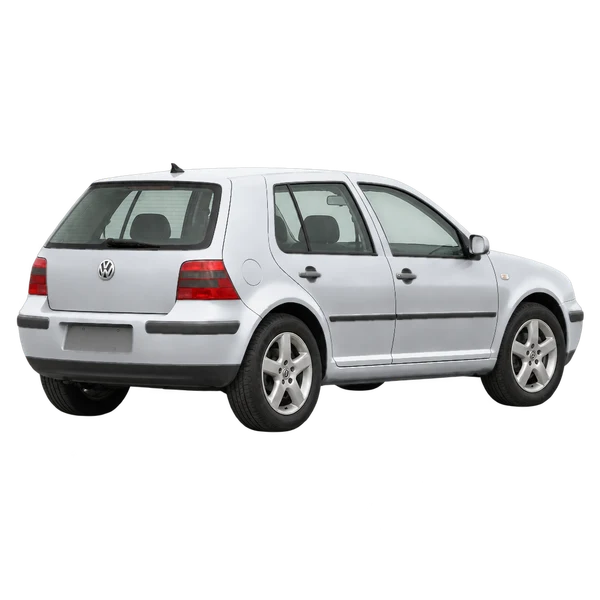 silver 2002 Volkswagen Golf rear three-quarter (facing right) view