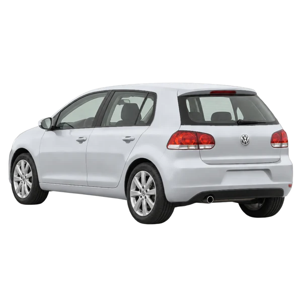 silver 2010 Volkswagen Golf rear three-quarter (facing left) view