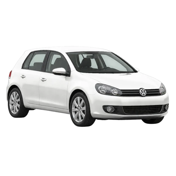 Volkswagen Golf 2011 باللون أبيض، منظر منظر أمامي بزاوية ثلاثة أرباع (متجه لليسار)