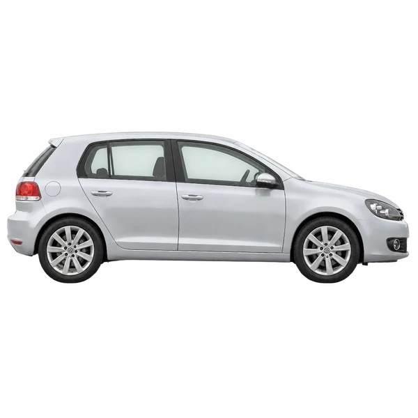 Volkswagen Golf 2012 باللون فضي، منظر منظر جانبي (باتجاه اليمين)