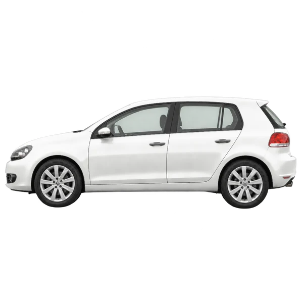 Volkswagen Golf 2012 باللون أبيض، منظر جانبي (متجه إلى اليسار)