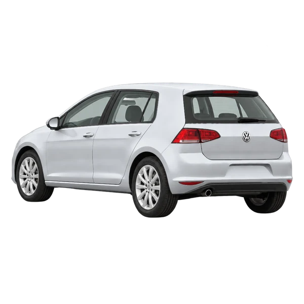 silver 2015 Volkswagen Golf rear three-quarter (facing left) view