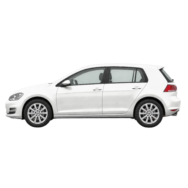 ホワイトの2015 Volkswagen Golf(側面(左向き)ビュー)
