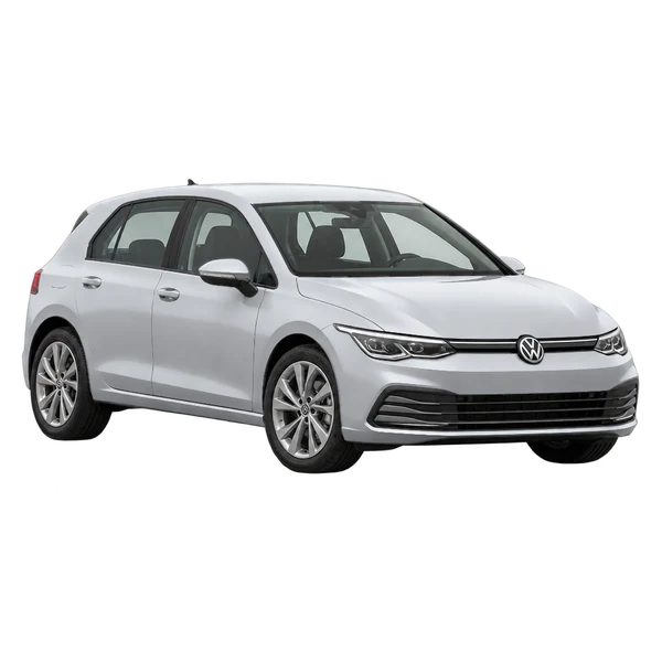 silver 2022 Volkswagen Golf front three-quarter (facing left) view