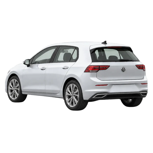 silver 2022 Volkswagen Golf rear three-quarter (facing left) view