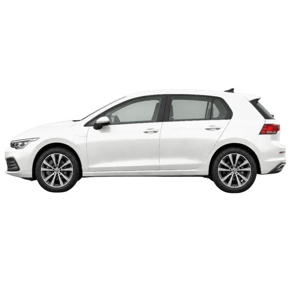 2023 Volkswagen Golf in weiß, Ansicht: Seite (nach links gerichtet)