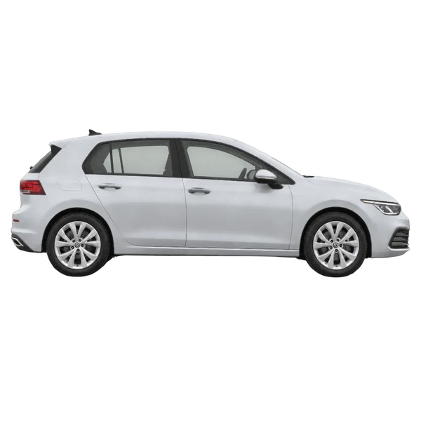 silver 2024 Volkswagen Golf side (facing right) view