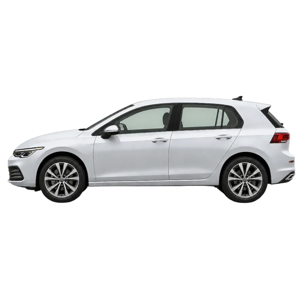 2025 Volkswagen Golf in Silber, Ansicht: Seite (nach links gerichtet)