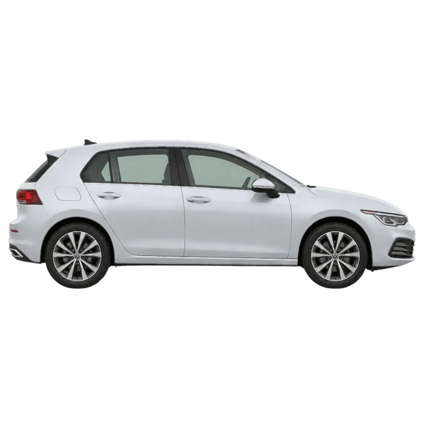2025 Volkswagen Golf in Silber, Ansicht: Seite (nach rechts gewandt)