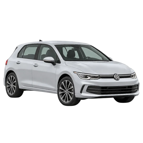 silver 2026 Volkswagen Golf front three-quarter (facing right) view