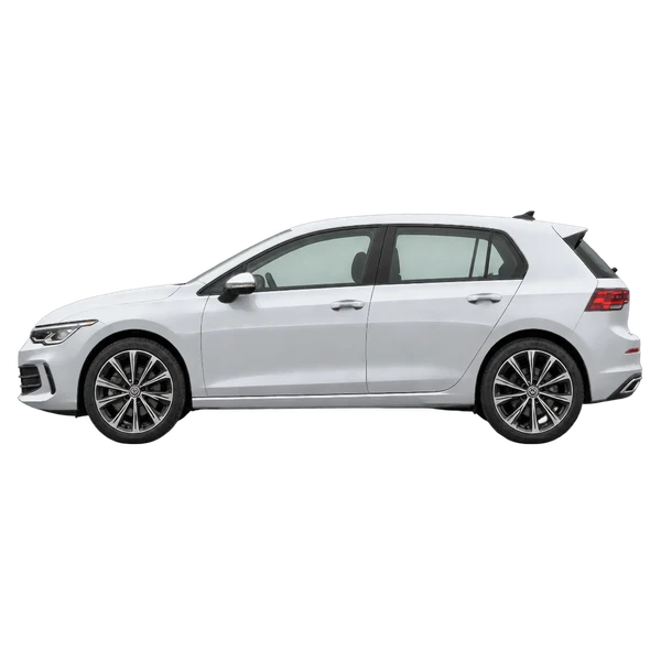 silver 2026 Volkswagen Golf side (facing left) view