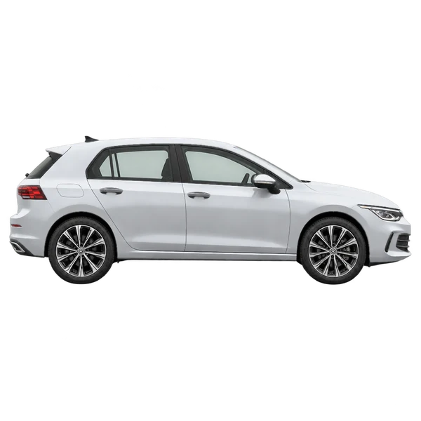 silver 2026 Volkswagen Golf side (facing right) view