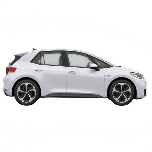 シルバーの2020 Volkswagen ID.3（側面（右向き）ビュー）